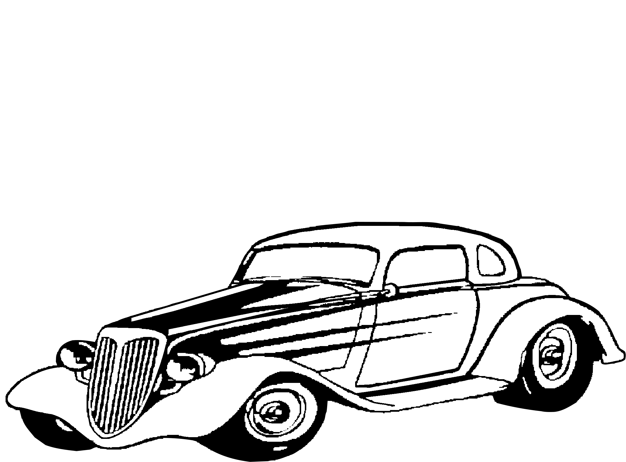 John's Paint & Body Logo Black And White - Antique Car (2400x2400), Png Download