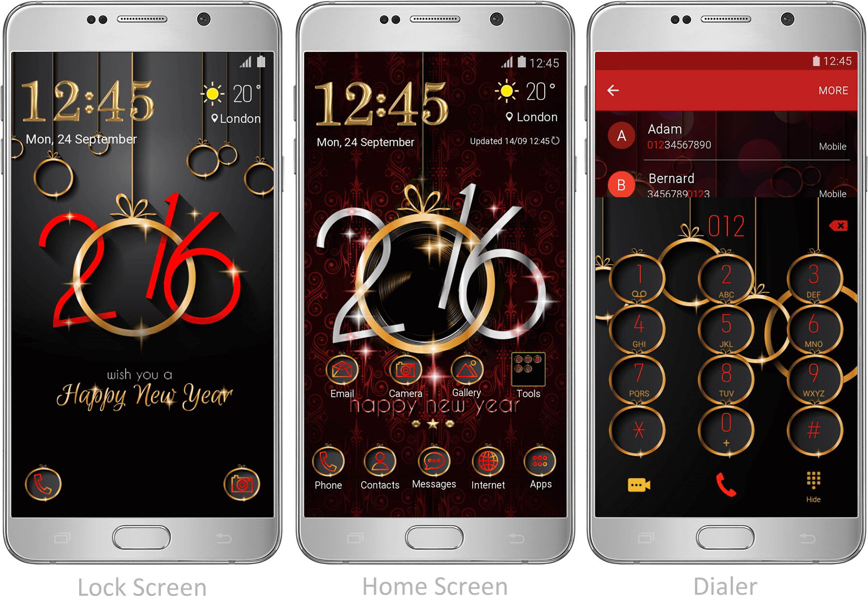 Celebrate The New Year 2016 With This Elegant Black - Steampunk Phone Theme (1789x1240), Png Download