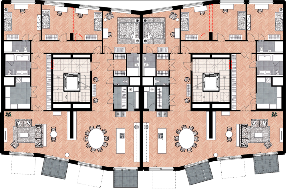 The Proposal For A Possible Layout Solution Is Subject - Floor Plan (1000x662), Png Download