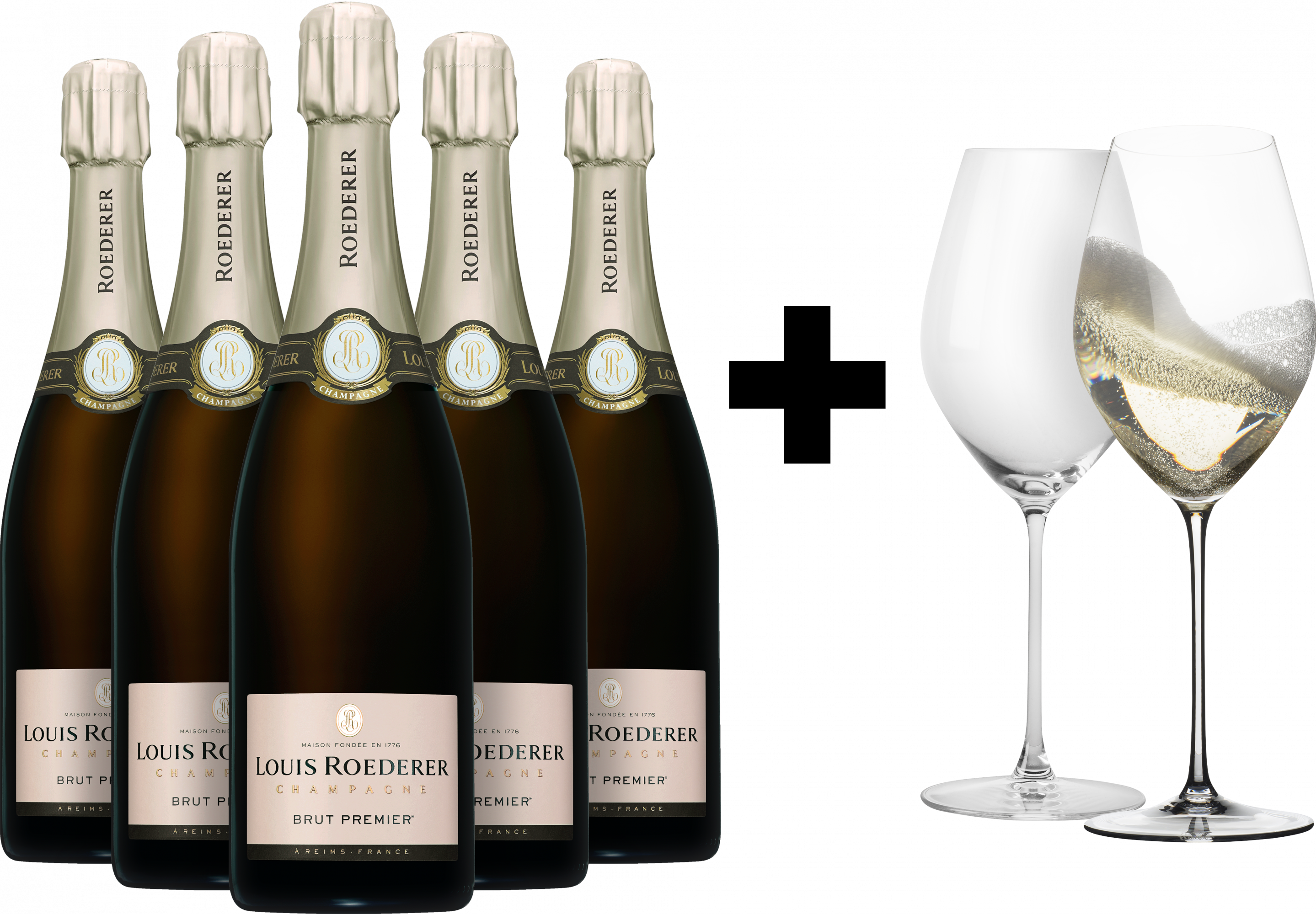 Roederer Champagner 2 Riedel Champagnergläser Wein - Wine Glass (2878x2000), Png Download