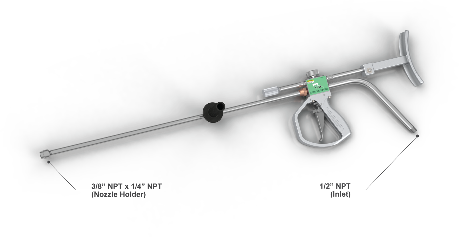 15k Hand-held Dump Gun With 3/8" Npt Barrel - Explosive Weapon (2048x1024), Png Download