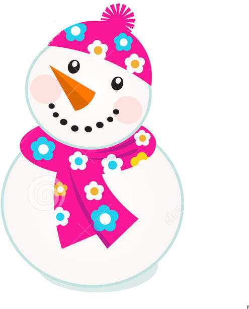 Cute Colorful Snowmen Para - Cute Snowman Cartoon (1239x1300), Png Download