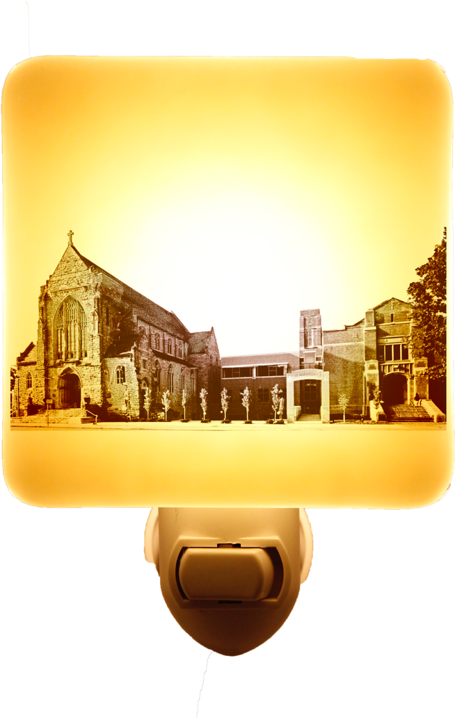 Mary School Building Glass Night Light - Skyline (960x1030), Png Download
