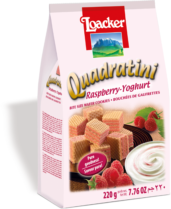 Loacker Quadratini Raspberry Yogurt (800x800), Png Download