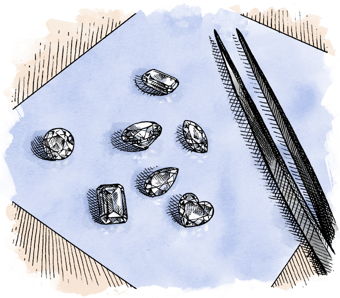Diamonds - Sketch (680x595), Png Download