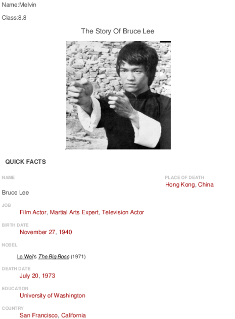 Docx - Bruce Lee (600x776), Png Download
