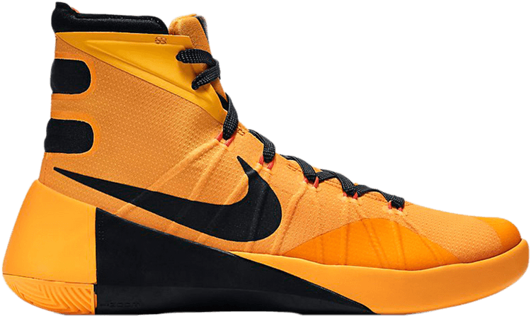 Nike Hyperdunk 2015 'bruce Lee' - Nike Hyperdunk 2015 Black And Yellow (750x446), Png Download