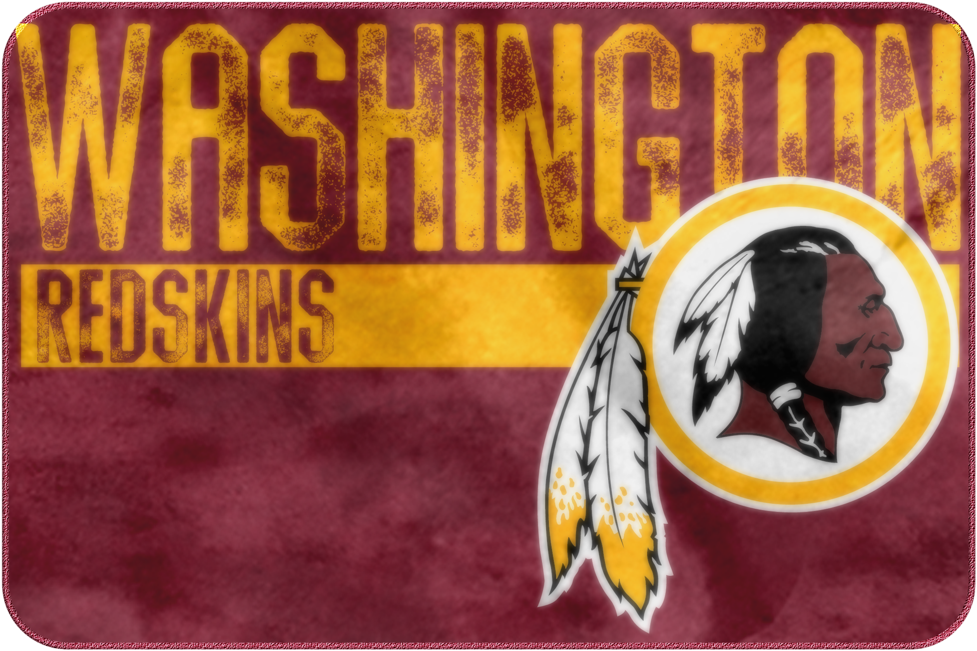 20" X 30" Worn Out Printed Foam Mat - Washington Redskins (2100x2100), Png Download