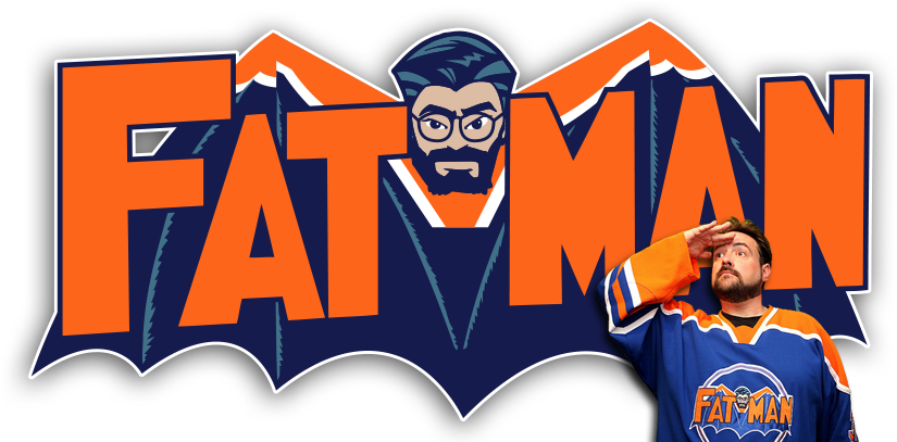 Fatman For Kevin Smith - Fatman On Batman Logo (841x406), Png Download