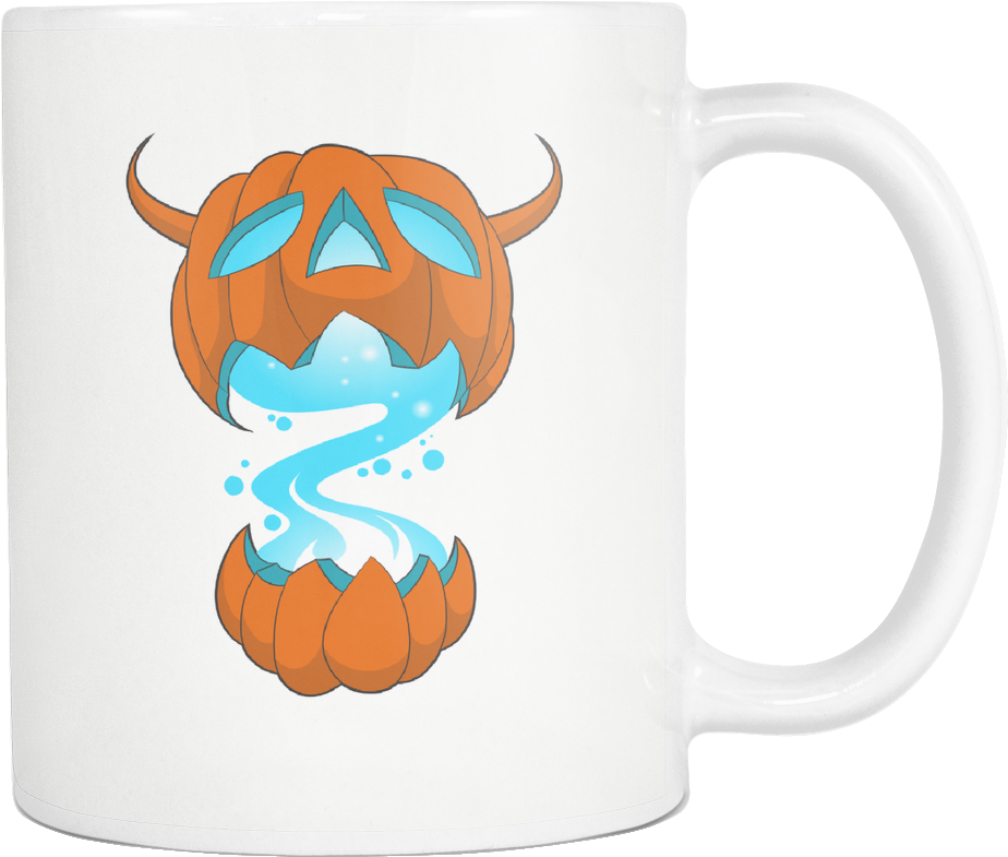 Glow Effect Pumpkin Monster Halloween Mugs - Coffee Cup (1024x1024), Png Download