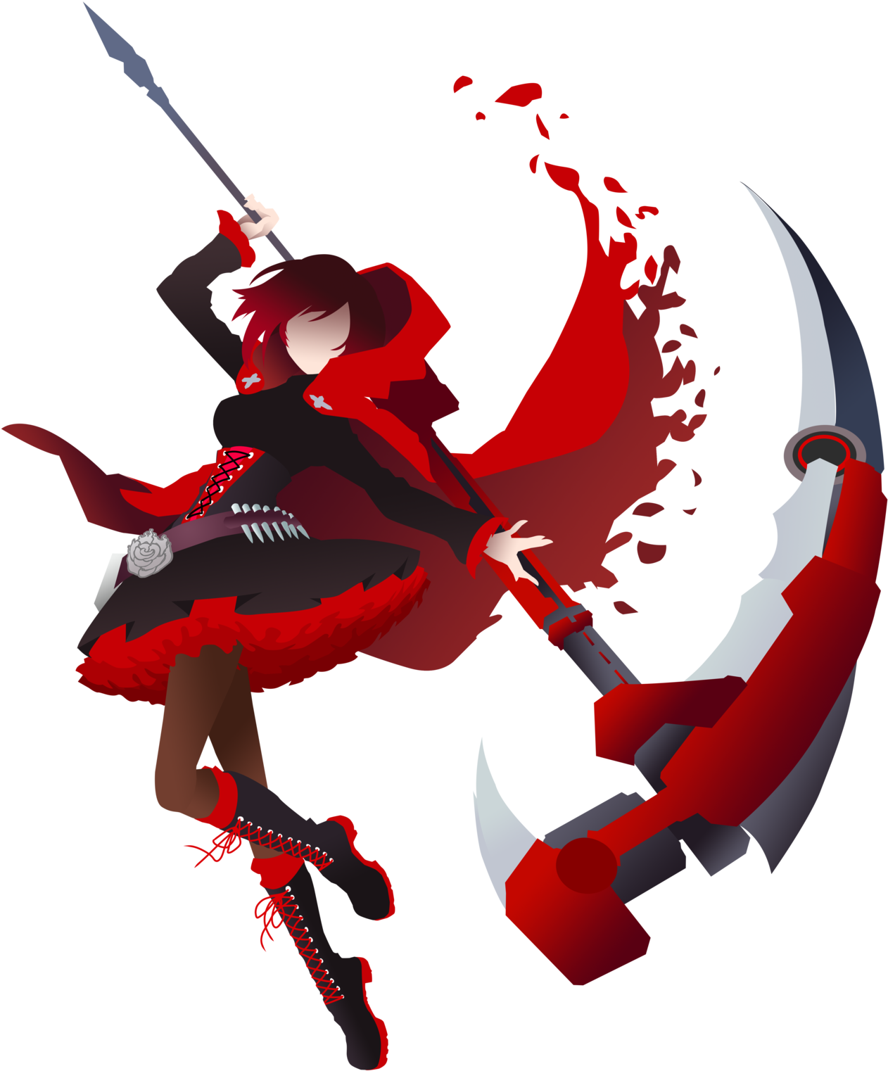 Made A Minimalist Ruby Rose Vector From Her Blazblue - Ruby Bbtag (1280x1656), Png Download