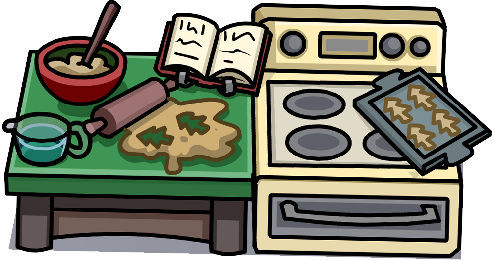 Make And Bake Kitchen In-game One - Club Penguin Kitchen Furniture (993x525), Png Download
