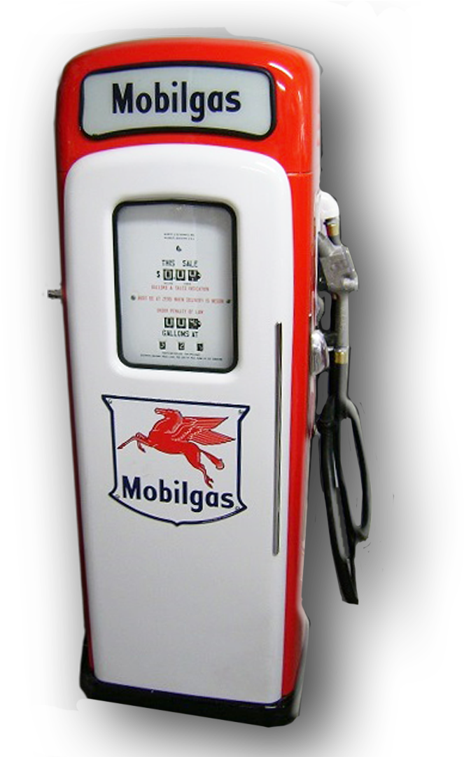 Original Restored M&s 80 Pump Mobil - Gas Pump (1921x1080), Png Download