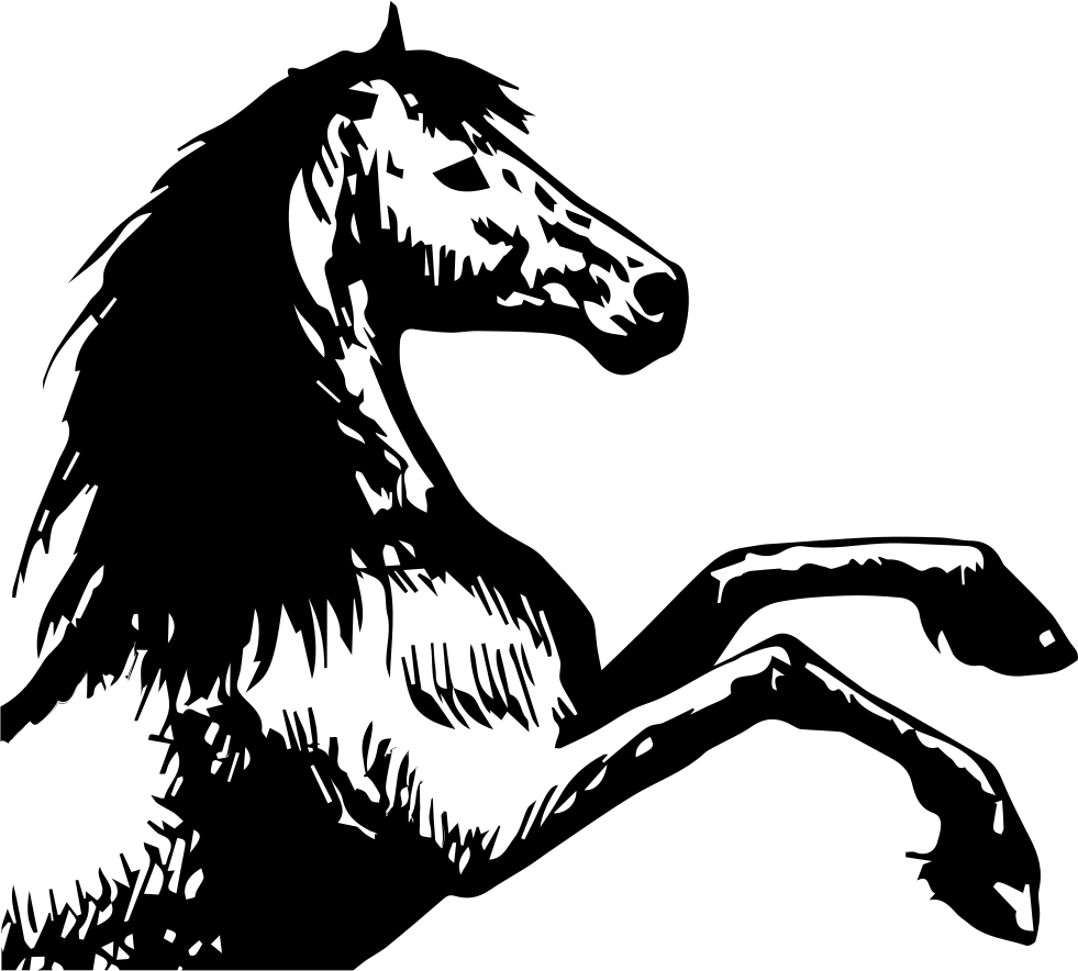 Png File Svg - Horse Drawing Facing Right (981x884), Png Download
