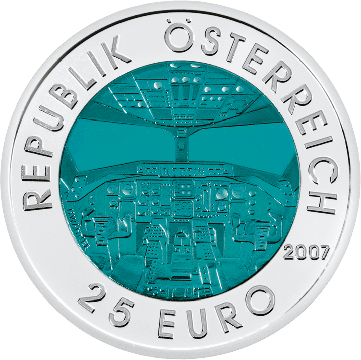 25-euro Coin 2007 Aviation Avers - Emblem (716x714), Png Download