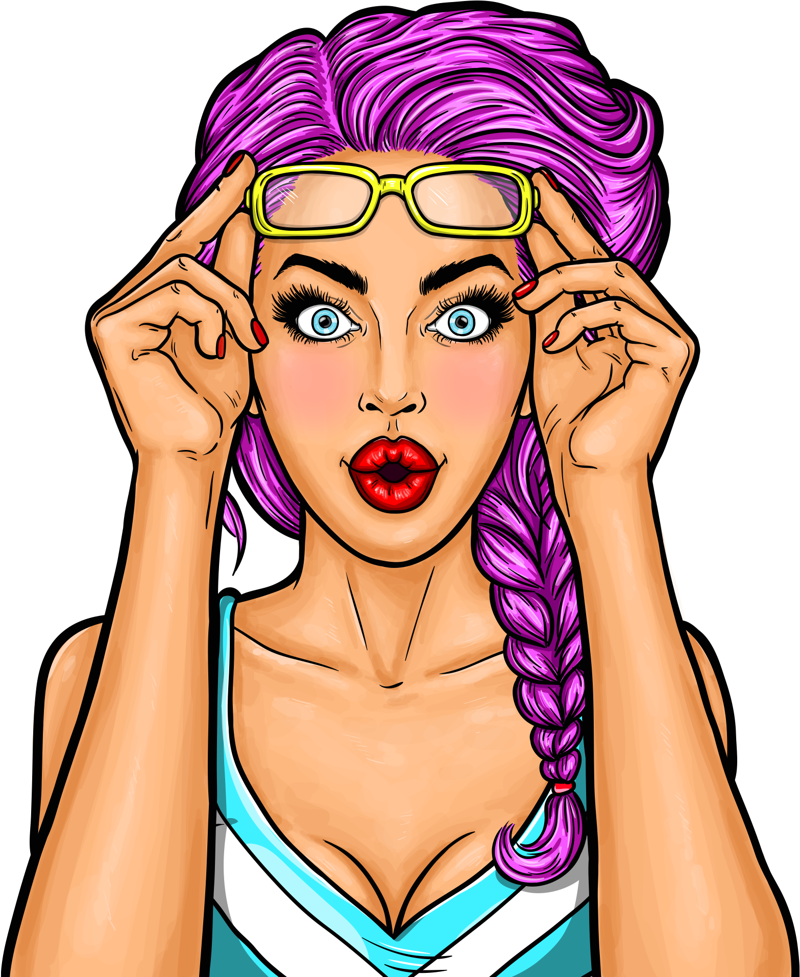 Download - Pop Art Woman Png (2048x2048), Png Download