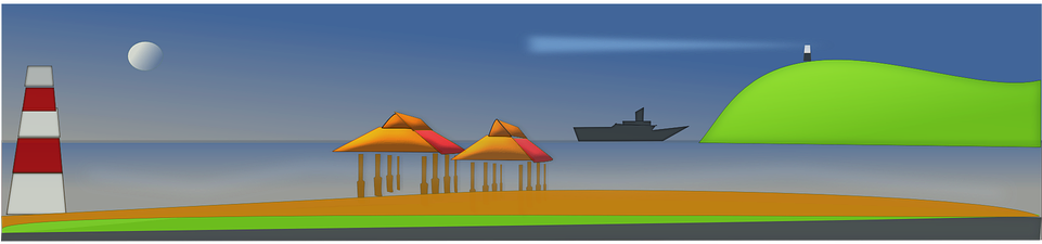 Beach Evening Lighthouse Free Vector Graphic On - Beach (960x480), Png Download