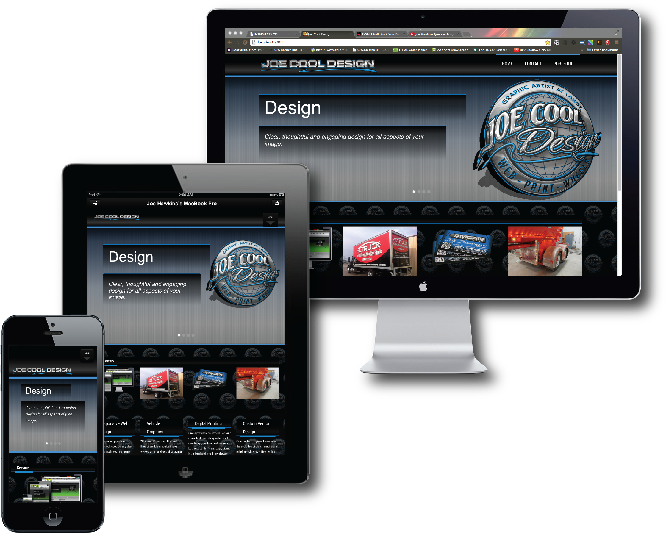 Joe Cool Design Website - Feature Phone (2375x1875), Png Download