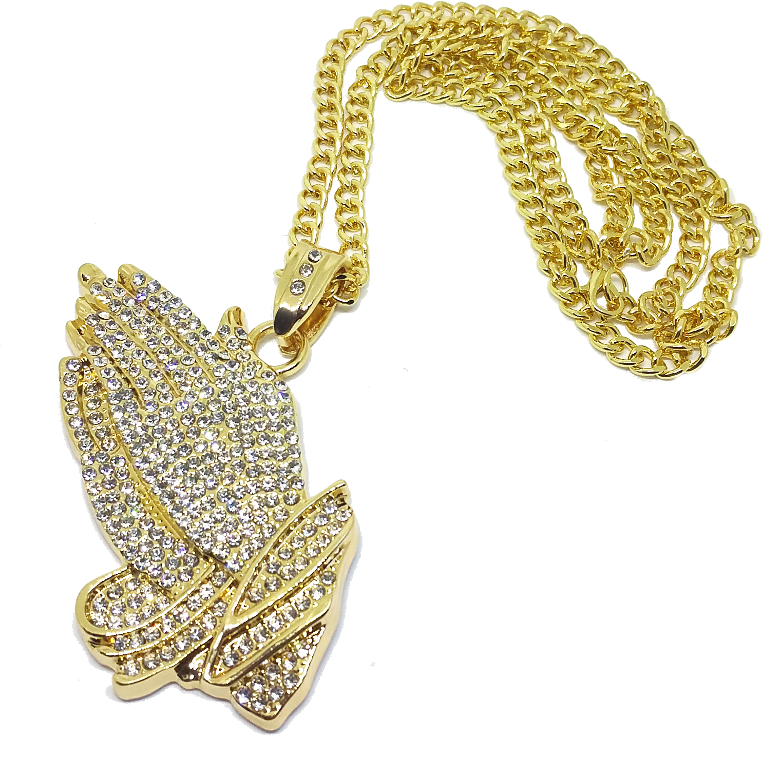 Buy Iced Out "big Clap Prayer" 14k Hip Hop Gold Plate - Chain (1600x1600), Png Download