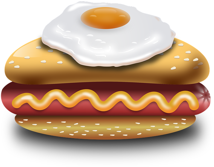 Hot Dog Egg Fried - Hot Dog (895x720), Png Download