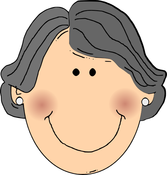 Grandmother Face Clipart (570x597), Png Download