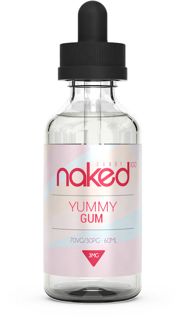 Strawberry Bubble Gum Yummy Gum- Naked - Liquid 50ml 3mg (1600x1600), Png Download
