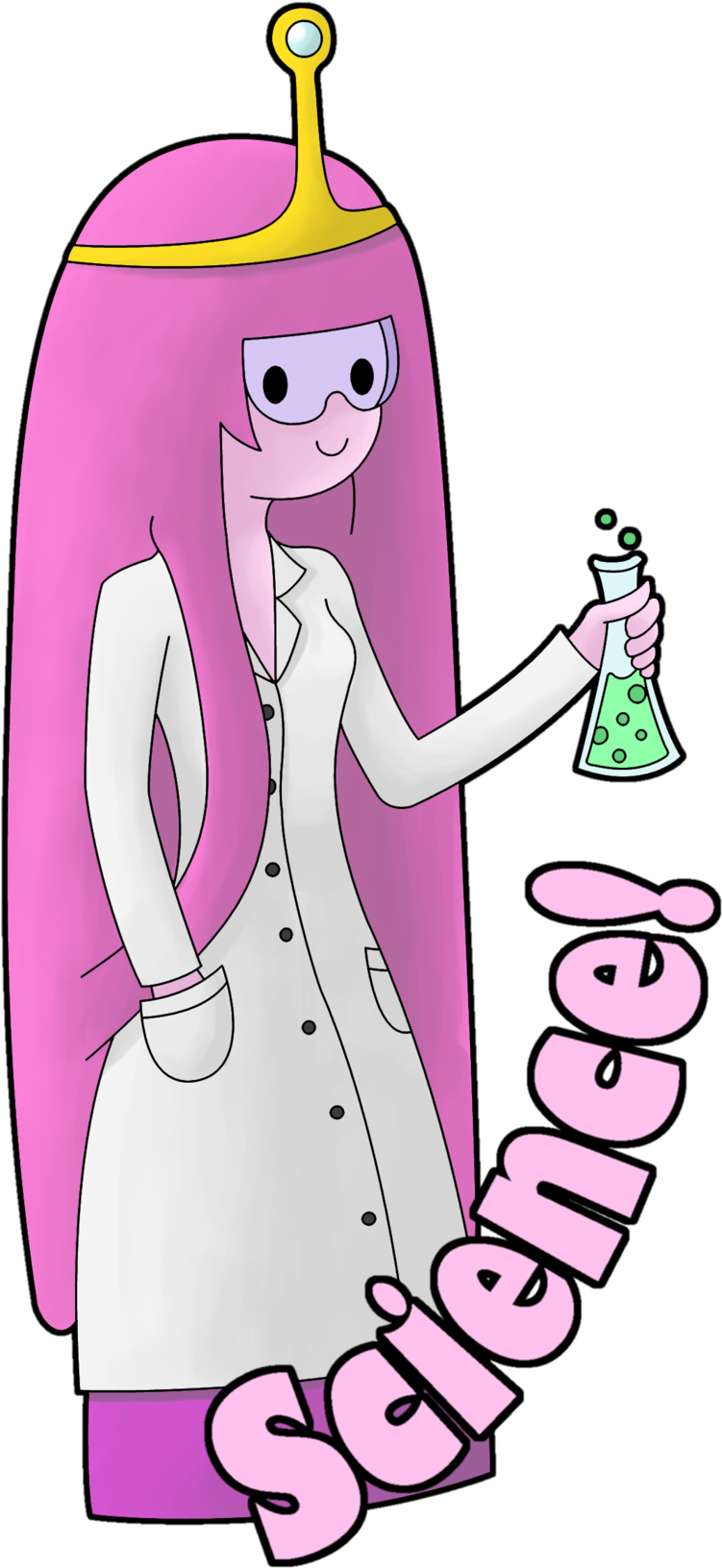 Science By Herbivoreross Princess Bubblegum - Princess Bubblegum Scientist Clipart (751x1632), Png Download