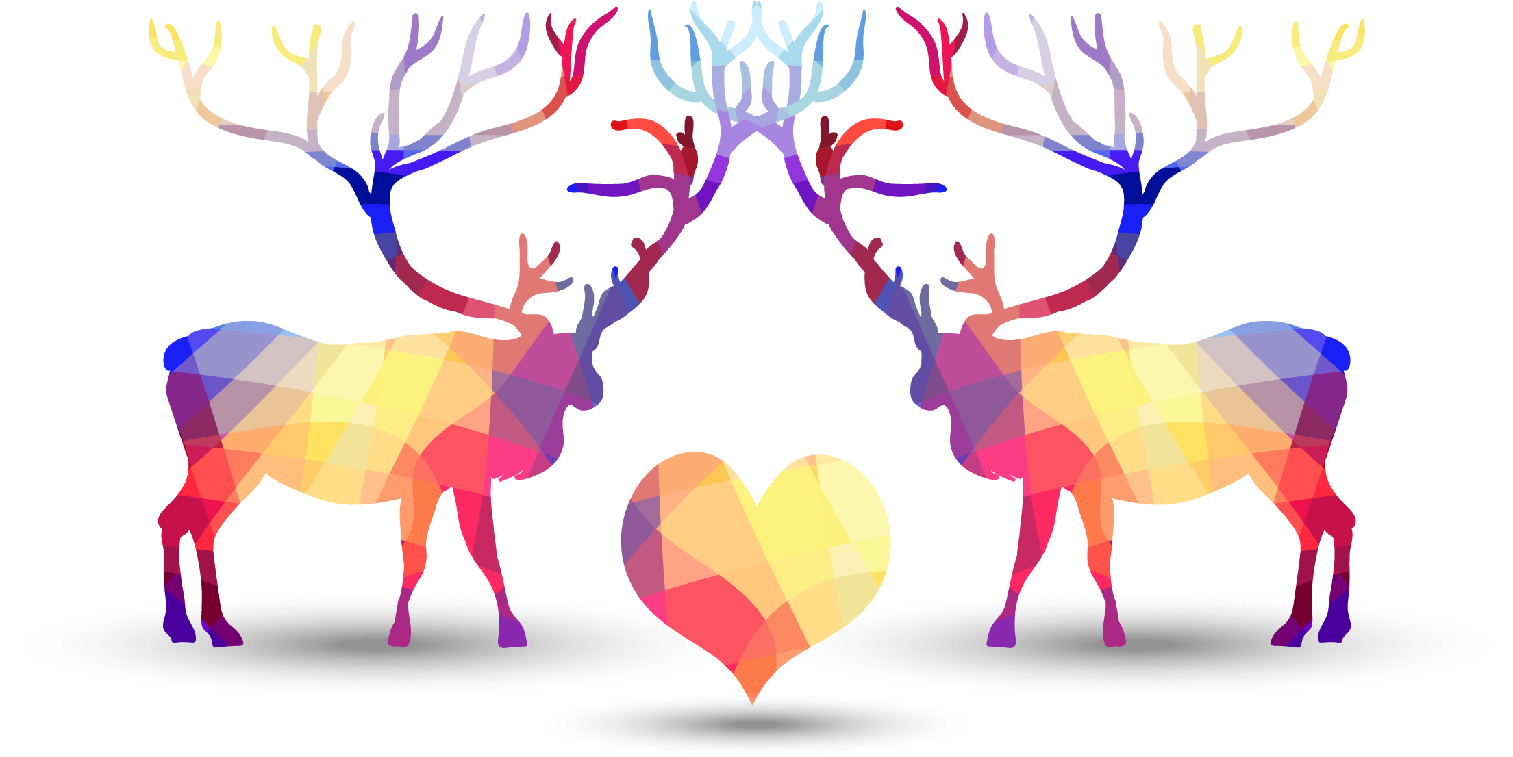 Geometry Shape Clip Art Love Vector - Ciervo (2216x1105), Png Download