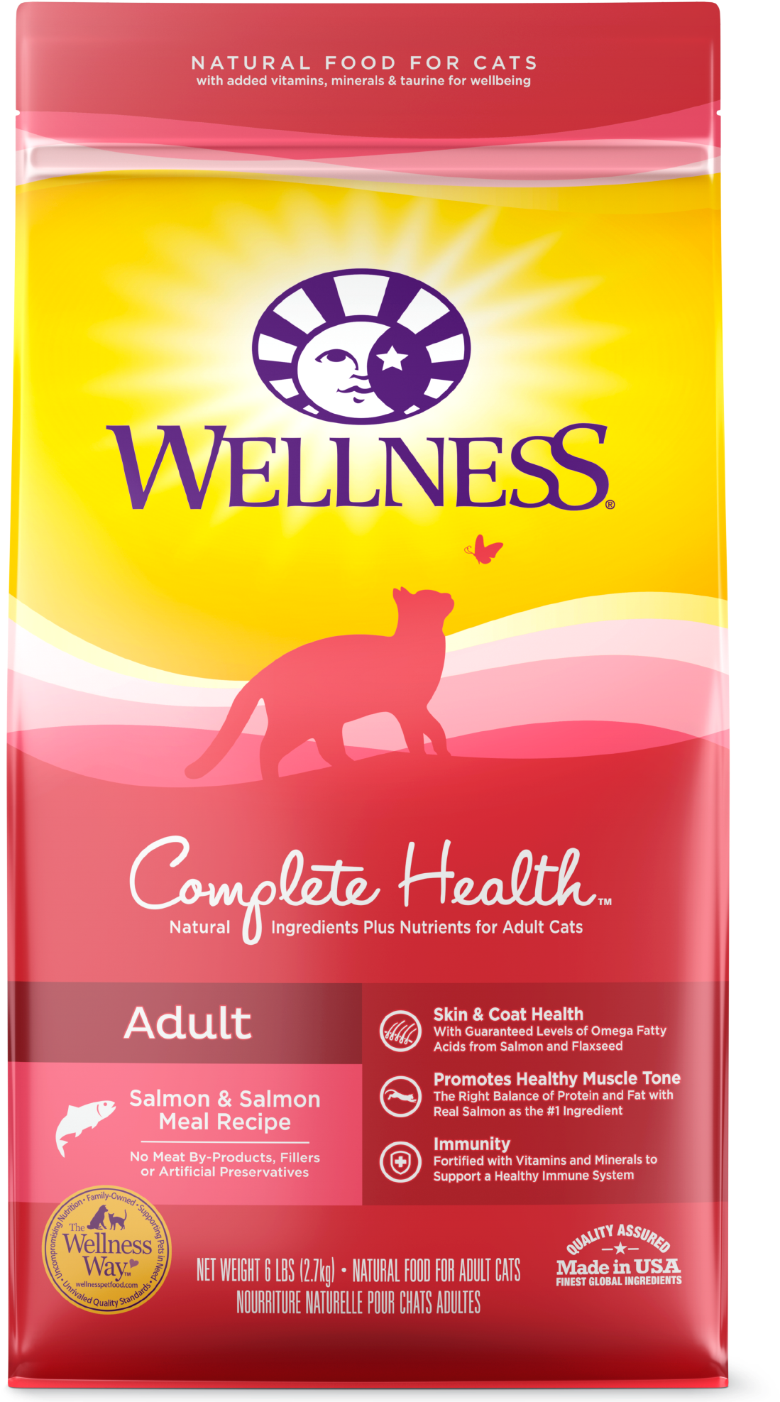 Wellness- Complete Health Salmon Dry Cat Food - Wellness Dry Food Cat Chicken (2000x2000), Png Download