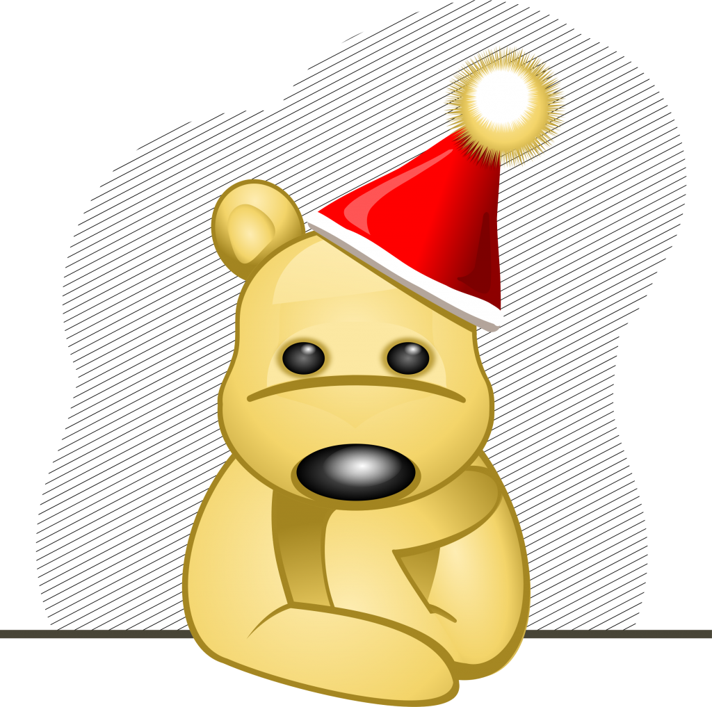 Cute Bear In A Christmas Hat - Teddy Bear (1024x1017), Png Download