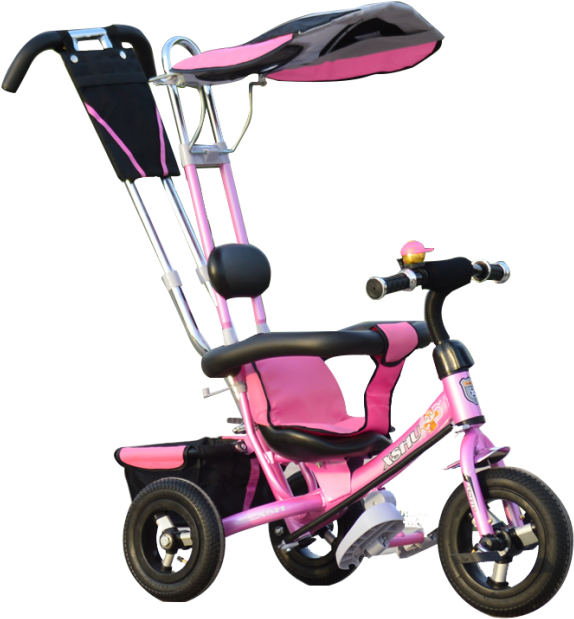4 In 1 Baby Tricycle In Pink - Tricycle (650x650), Png Download