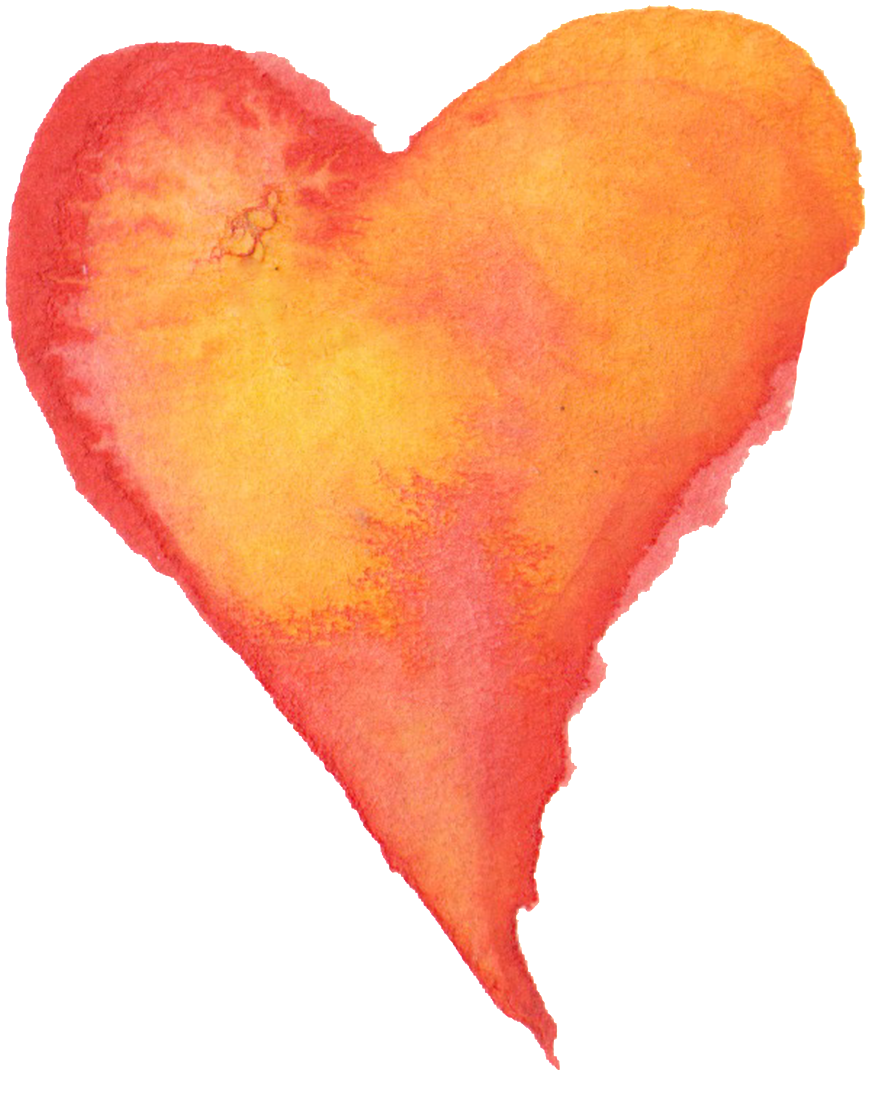 Orange Flower Heart Transparent Decorative - Heart (1024x1195), Png Download