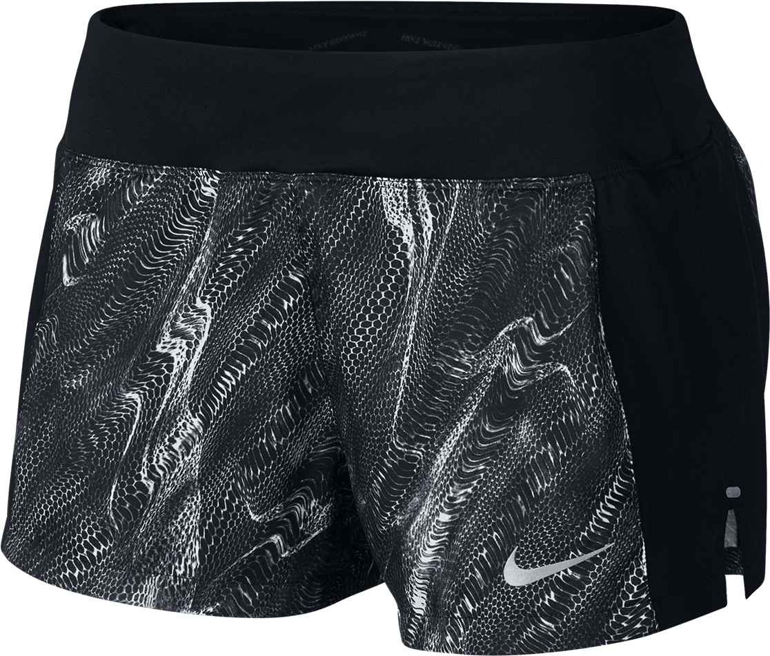 Eclipse 3" Running Shorts Black Texture - Nike Women's Eclipse 3" Running Short Print (1800x1013), Png Download