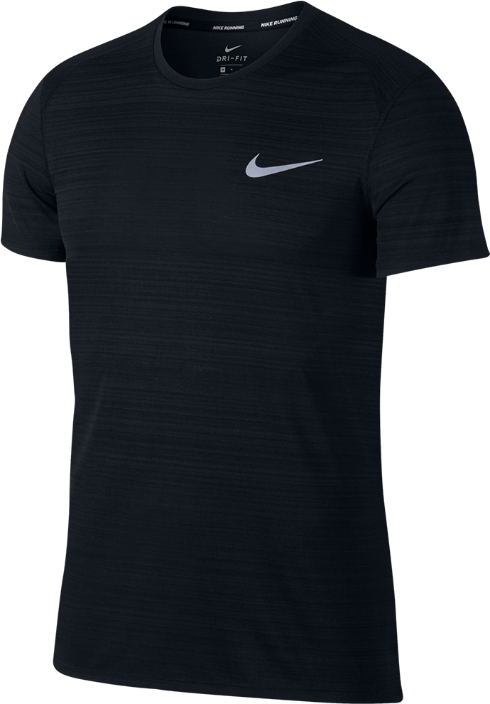 Nike Nike Running Miler Running Shirt Black Texture - Active Shirt (1800x1013), Png Download
