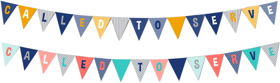 Called To Serve Bunting Banner - Party Flags Cartoons (1000x465), Png Download