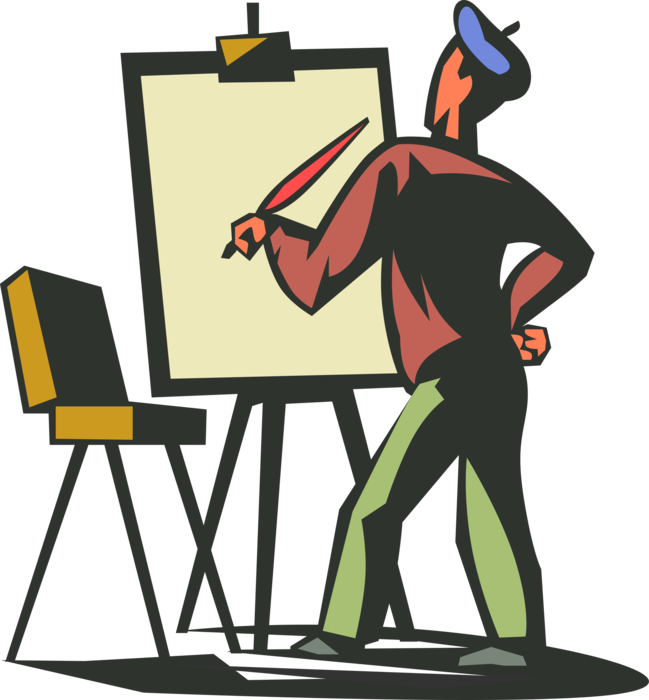 Vector Illustration Of Visual Fine Arts Artist Paints - Artisans Clipart (649x700), Png Download