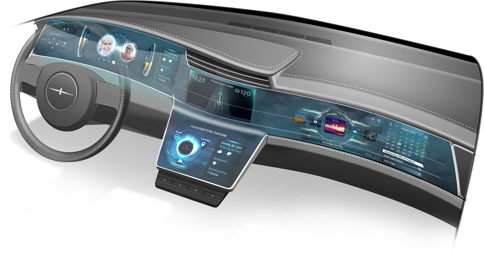 Futuristic Instrument Cluster Display Concept Electronics - Audi Roadjet (1551x812), Png Download