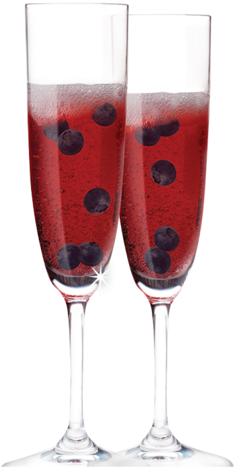 Blueberry Pomegranate Royale - Kir Royale With Blueberry (750x1035), Png Download