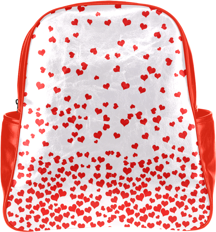 Red Falling Hearts On Pink Multi-pockets Backpack - Throw Pillow (1000x1000), Png Download