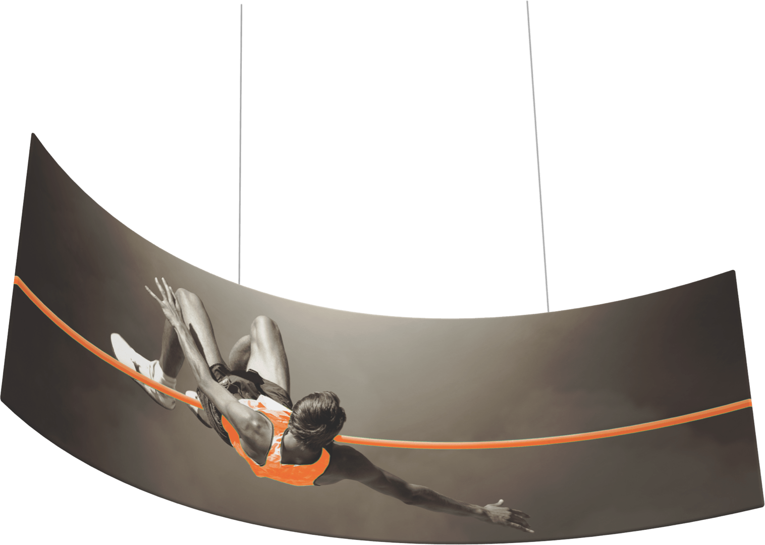 Curve Hanging Banners - Ceiling (1516x1080), Png Download