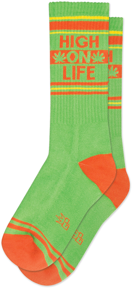 High On Life Ribbed Gym Crew - Sock (898x1024), Png Download