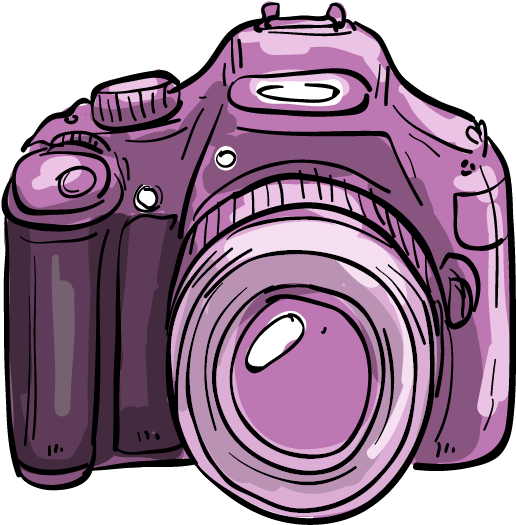 680 X 600 5 0 - Purple Camera Cartoon (680x600), Png Download