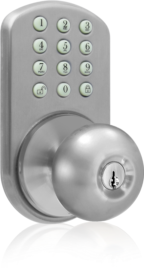 Keyless Entry Knob Door Lock With Electronic Digital - Lock And Key (503x1124), Png Download