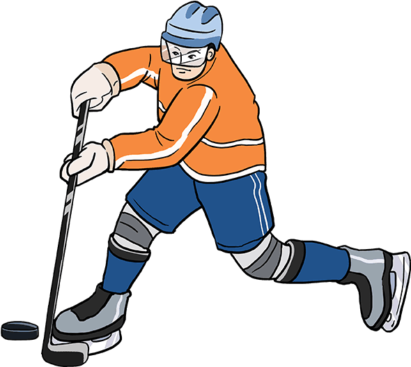 How To Draw Hockey Player - Ice Hockey Drawing Easy (680x678), Png Download