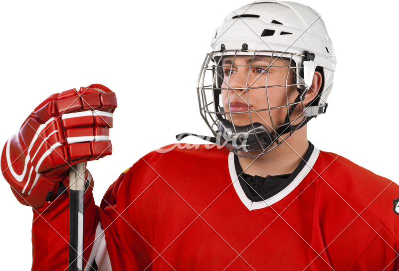 Portrait Of Goalie Isolated On Transparent Background - College Ice Hockey (800x544), Png Download