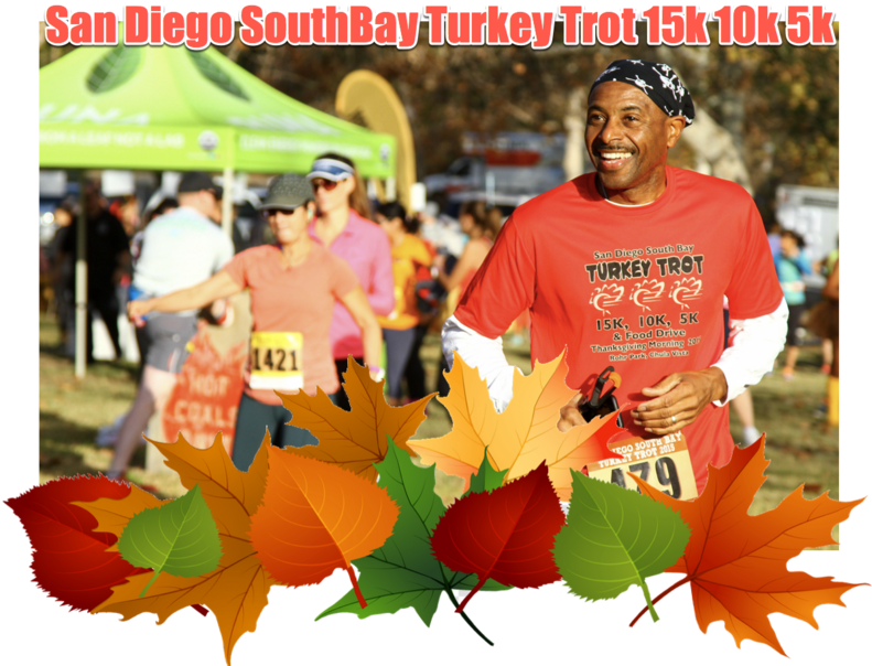 San Diego South Bay Turkey Trot & Food Drive - Decorative Autumn Clip Art (800x609), Png Download