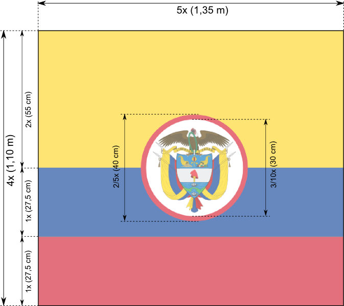 Military Flag Of Colombia - Escudo De Colombia Para Colorear (673x600), Png Download