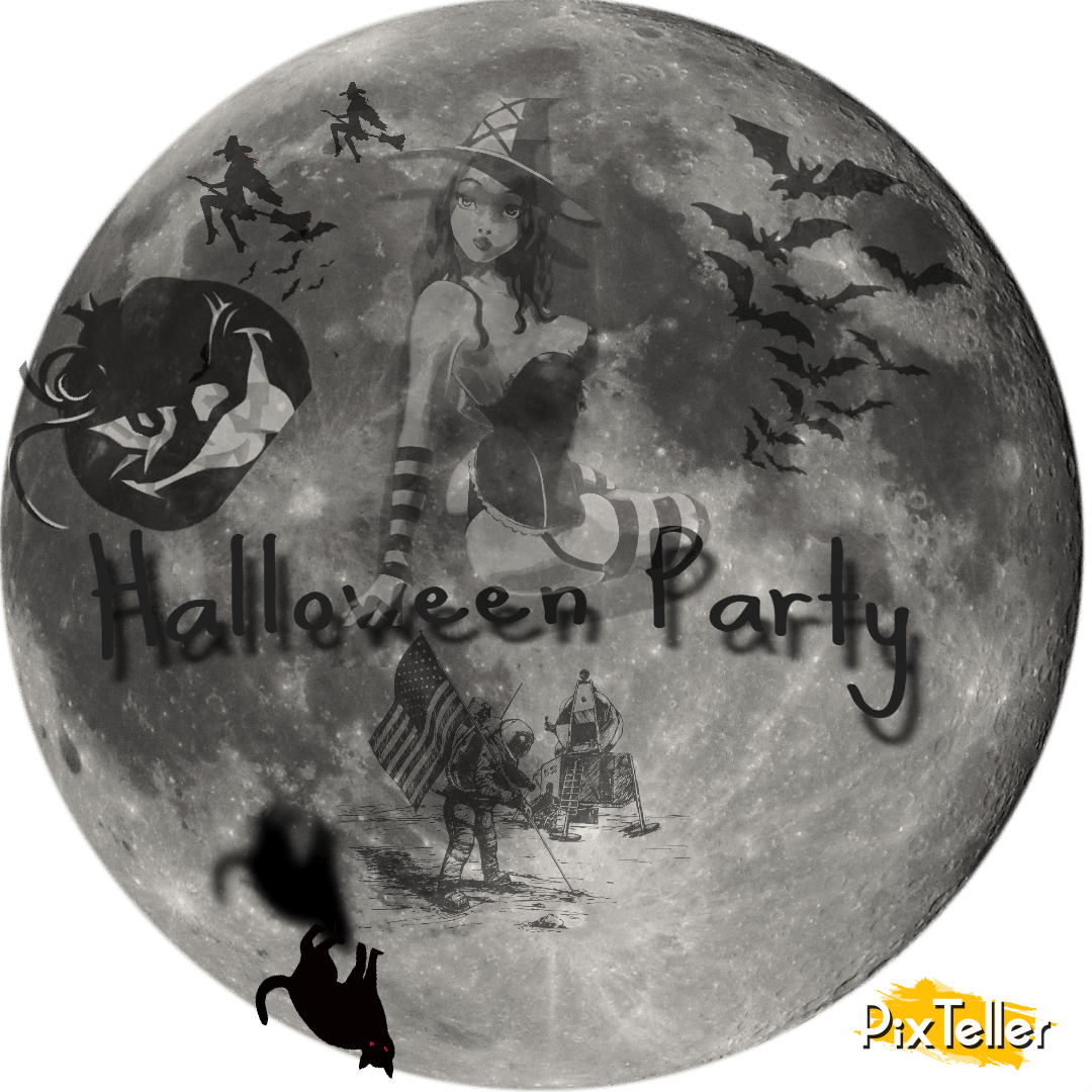 Dishware, Sphere, Halloween, Party - Full Moon (1080x1080), Png Download