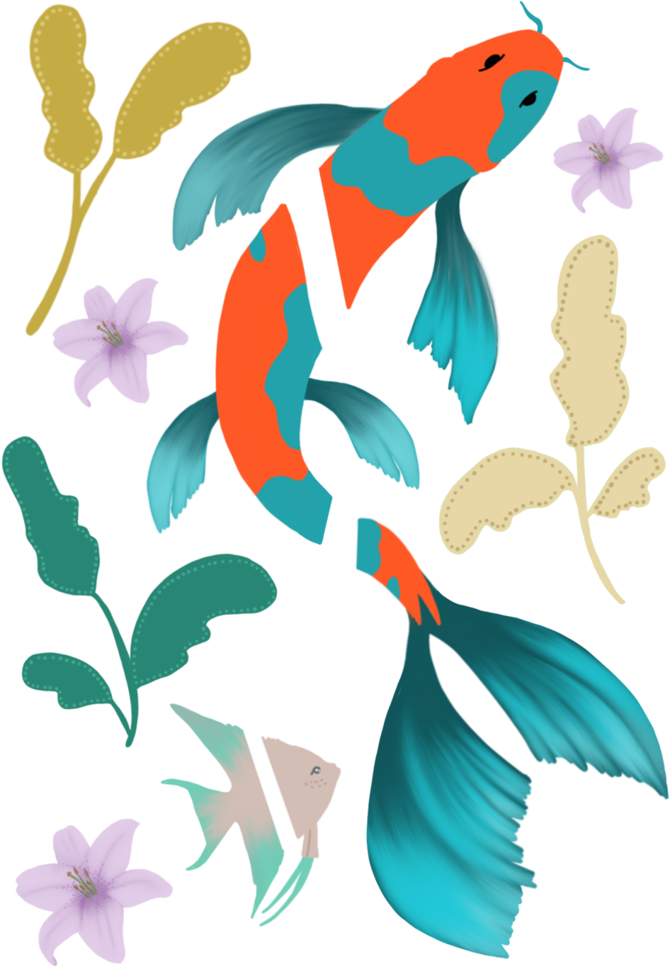 Lily Tats Koi (1000x1500), Png Download