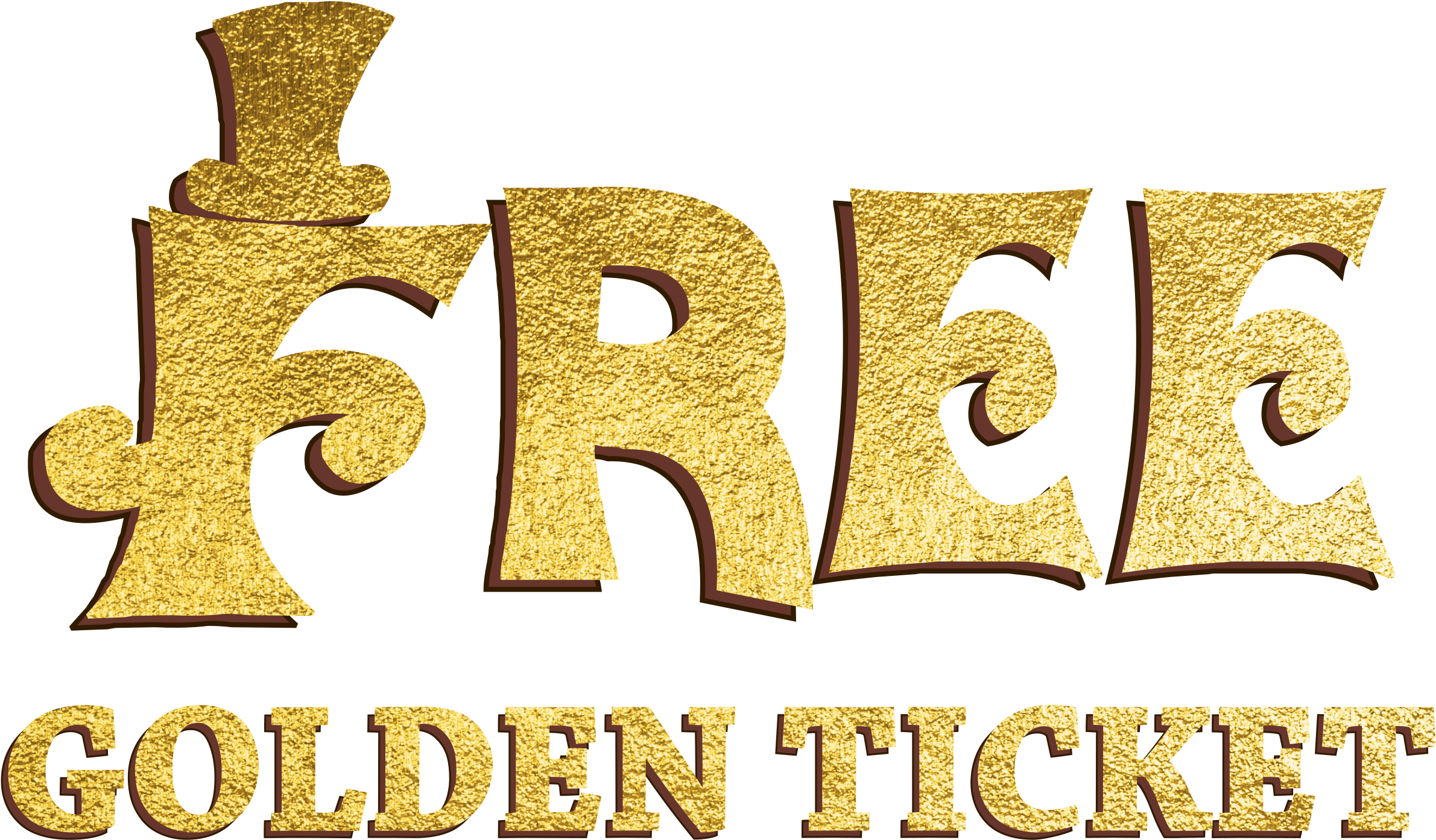 Free Golden Ticket - Gold (2465x1474), Png Download